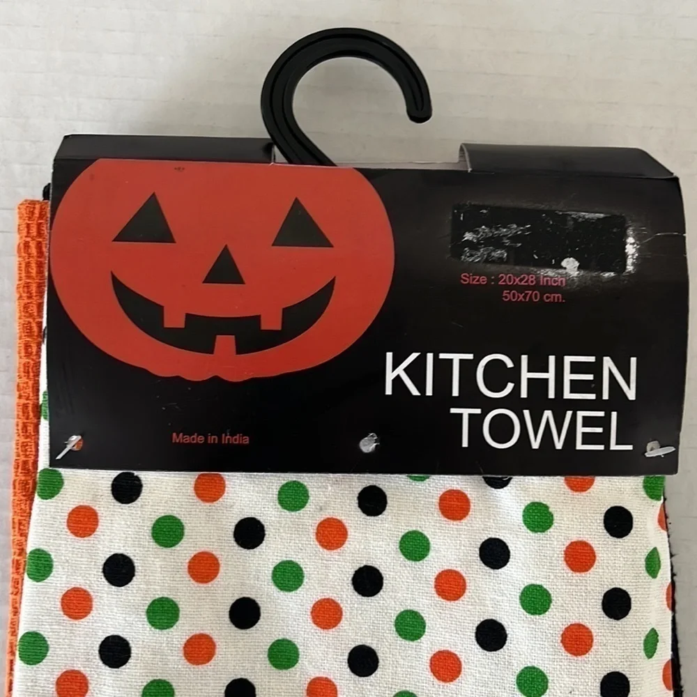 Halloween Kitchen‎ Towels Set of 3 1 Spooky Ghost 2 Waffle Weave 20